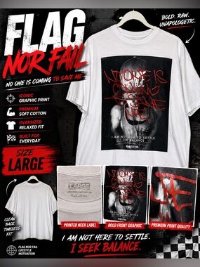 Flag Nor Fail “No One Is Coming to Save Me” Graphic Tee Size XLarge Streetwear